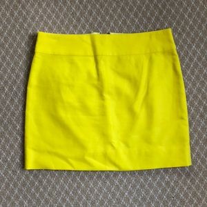 J Crew mini skirt, yellow. Size 4.